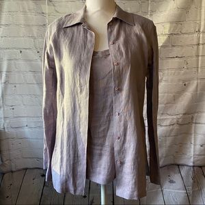 Two-Piece Linen Blouse and Tank Top